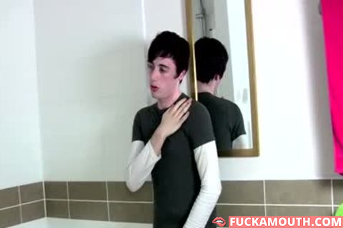 Emo fellow Ashley Hawkes Jerks Off His cock In The bathroom